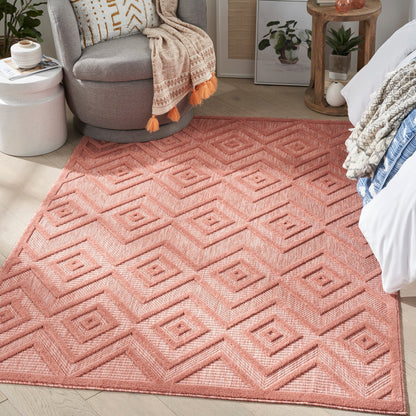 Tapis Nourison polyvalent pour intérieur/extérieur à tissage plat géométrique