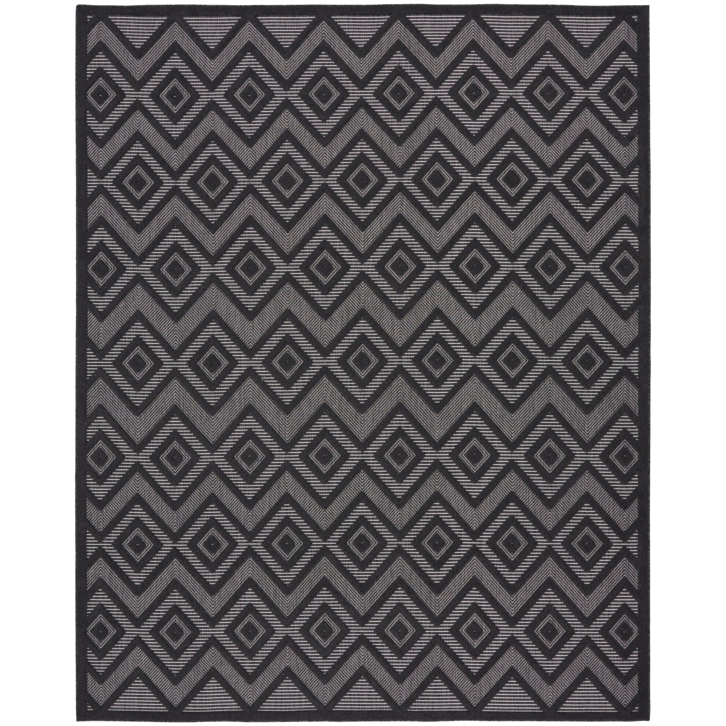 Tapis Nourison polyvalent pour intérieur/extérieur à tissage plat géométrique