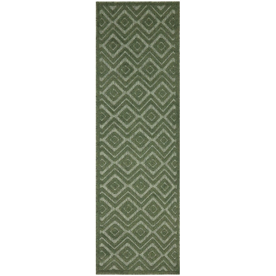 Tapis Nourison polyvalent pour intérieur/extérieur à tissage plat géométrique