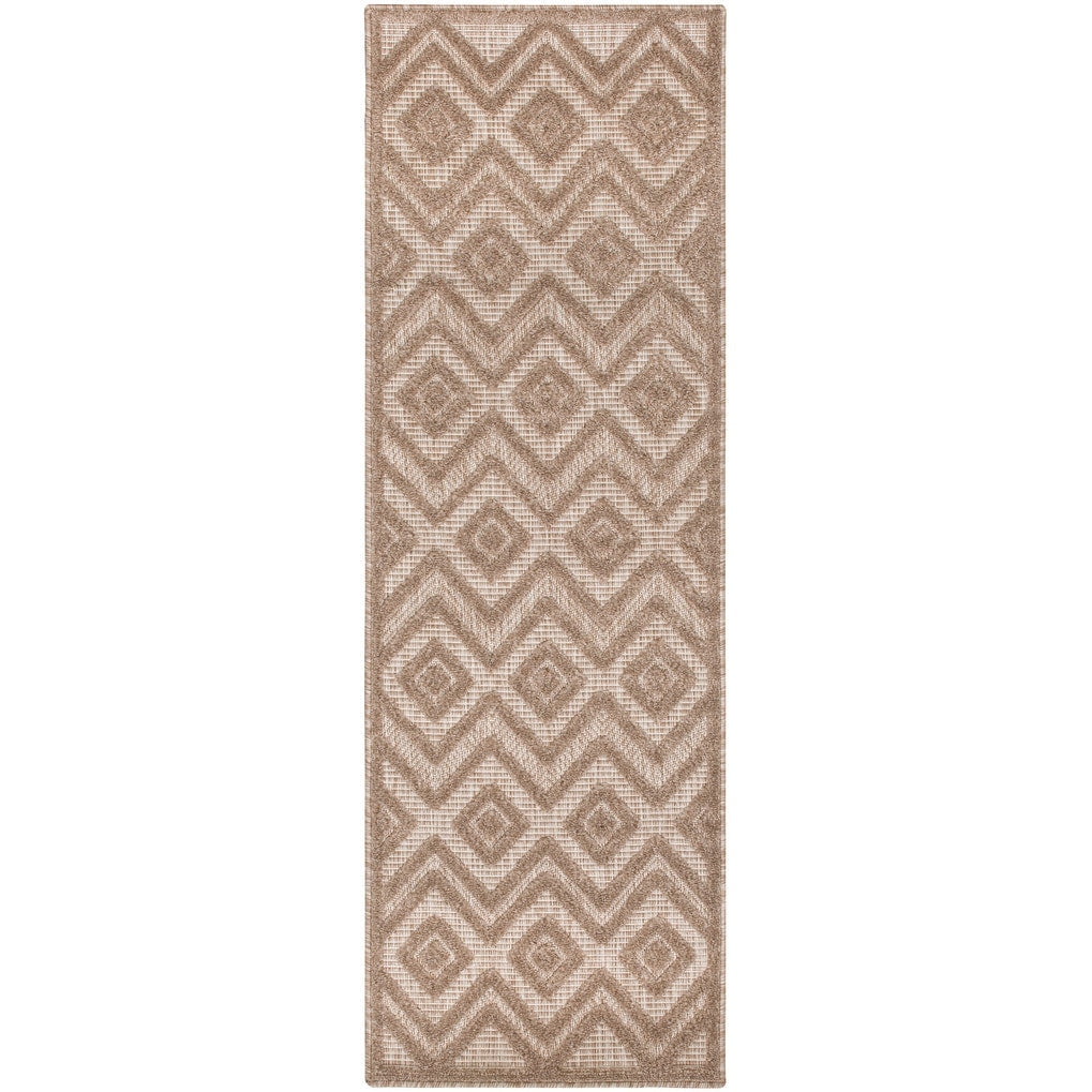 Tapis Nourison polyvalent pour intérieur/extérieur à tissage plat géométrique