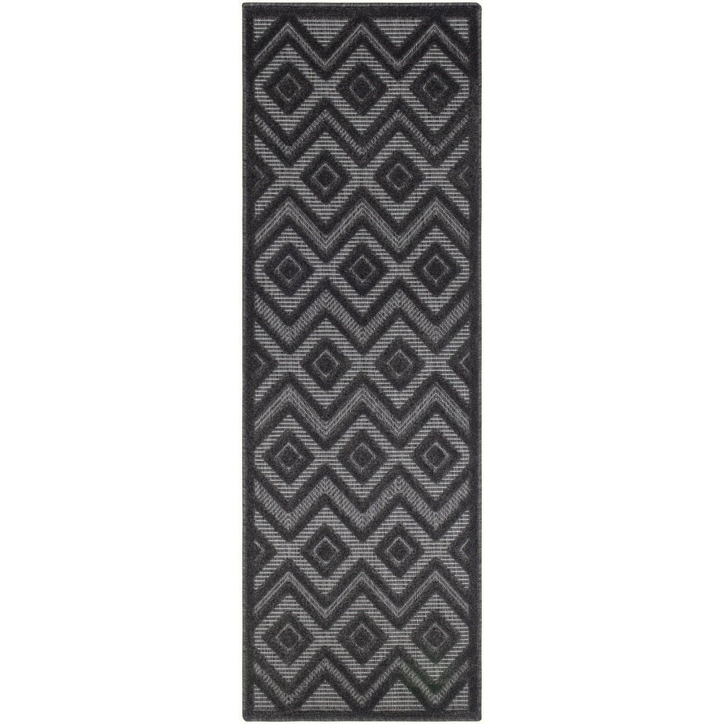 Tapis Nourison polyvalent pour intérieur/extérieur à tissage plat géométrique
