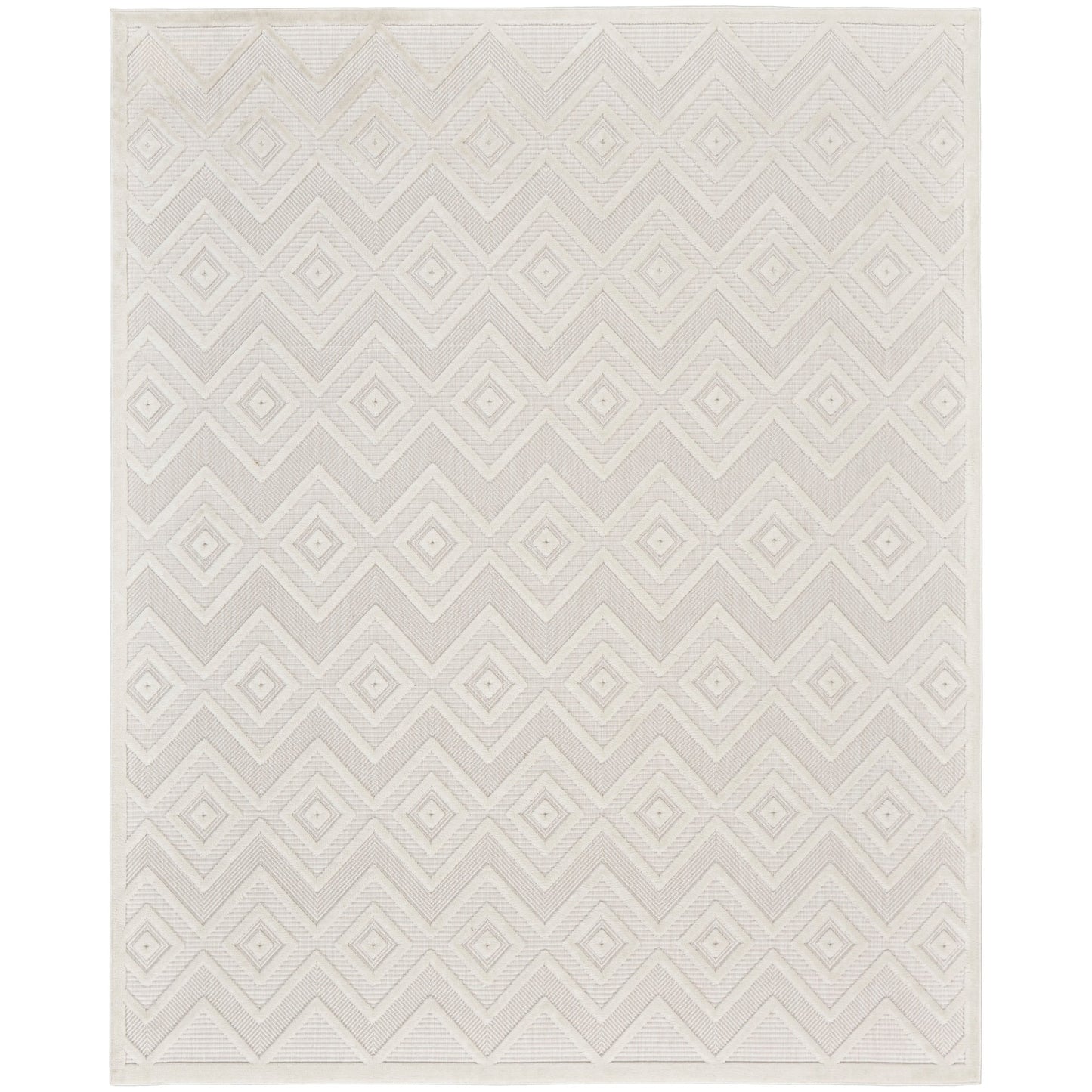 Tapis Nourison polyvalent pour intérieur/extérieur à tissage plat géométrique