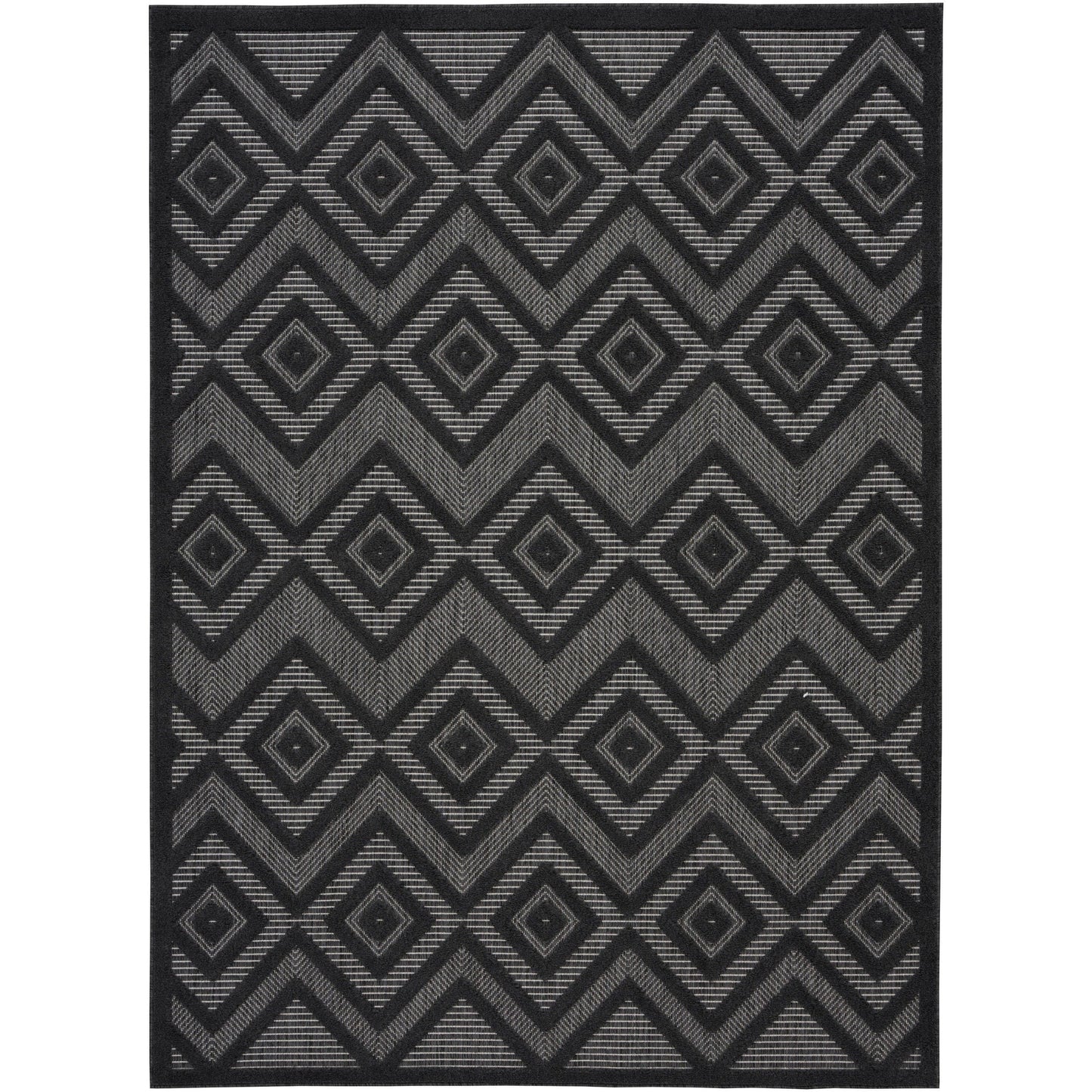 Tapis Nourison polyvalent pour intérieur/extérieur à tissage plat géométrique