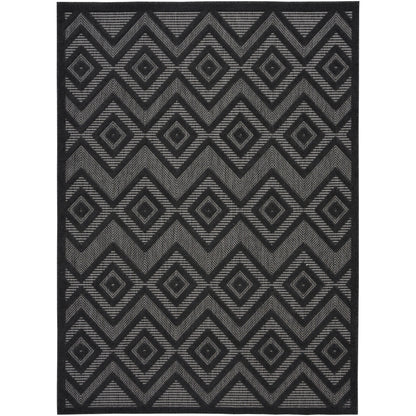 Tapis Nourison polyvalent pour intérieur/extérieur à tissage plat géométrique