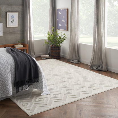 Tapis Nourison polyvalent pour intérieur/extérieur à tissage plat géométrique