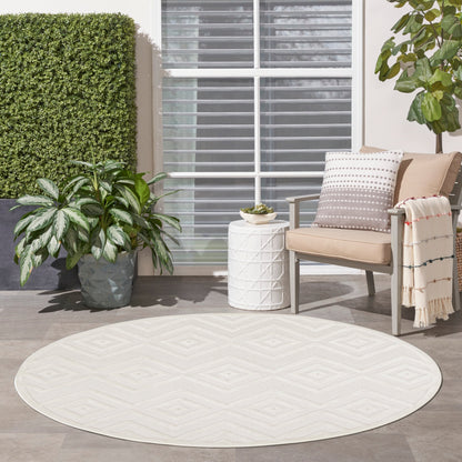 Tapis Nourison polyvalent pour intérieur/extérieur à tissage plat géométrique