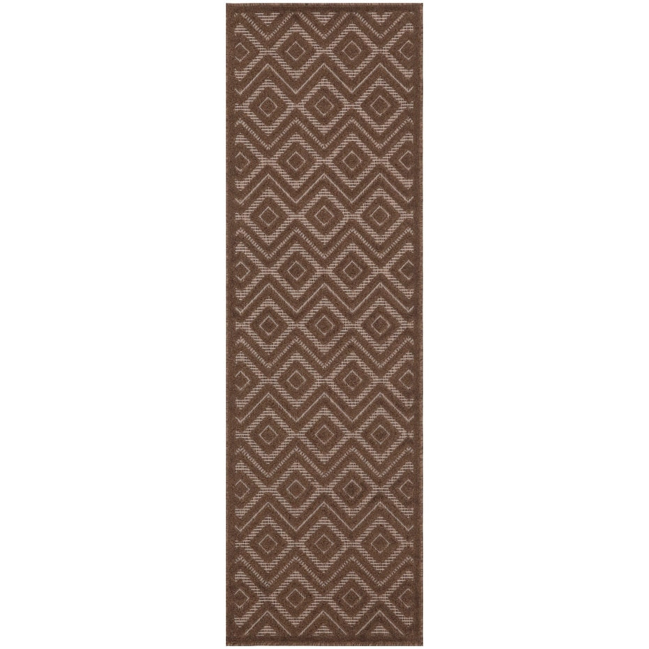 Tapis Nourison polyvalent pour intérieur/extérieur à tissage plat géométrique