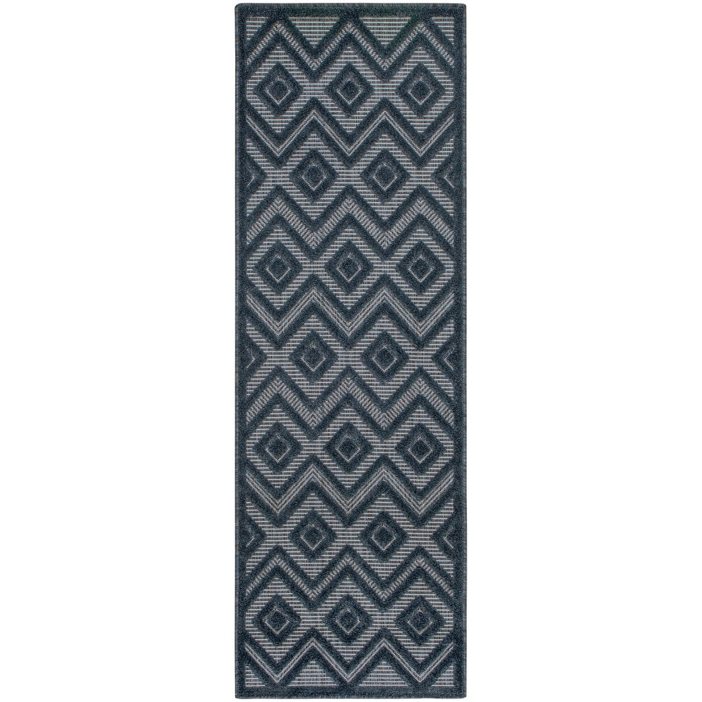Tapis Nourison polyvalent pour intérieur/extérieur à tissage plat géométrique