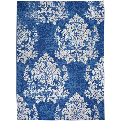 Tapis botanique Nourison Whimsicle French Country Ivoire Bleu marine