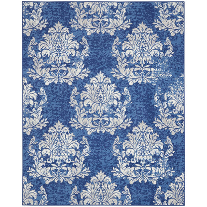 Tapis botanique Nourison Whimsicle French Country Ivoire Bleu marine