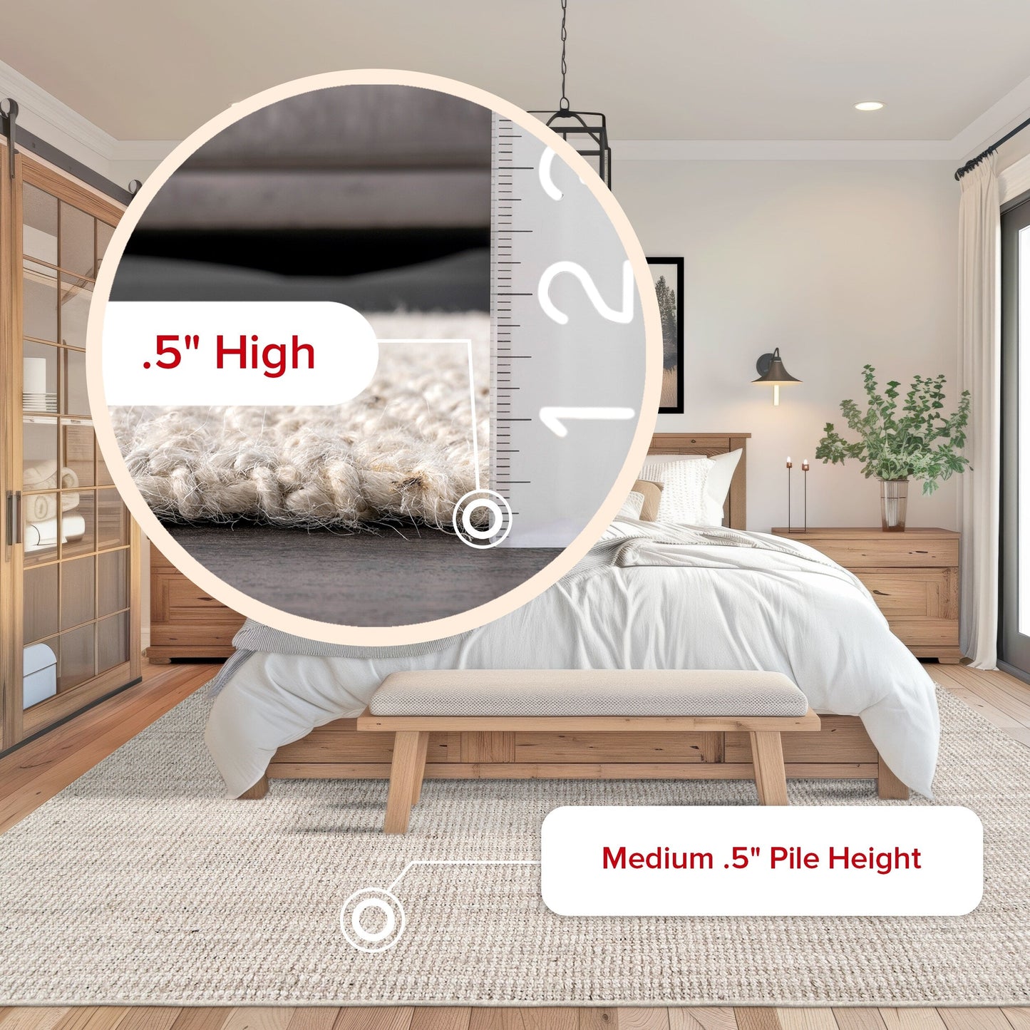 Tapis de ferme en jute massif Nuloom Ashli