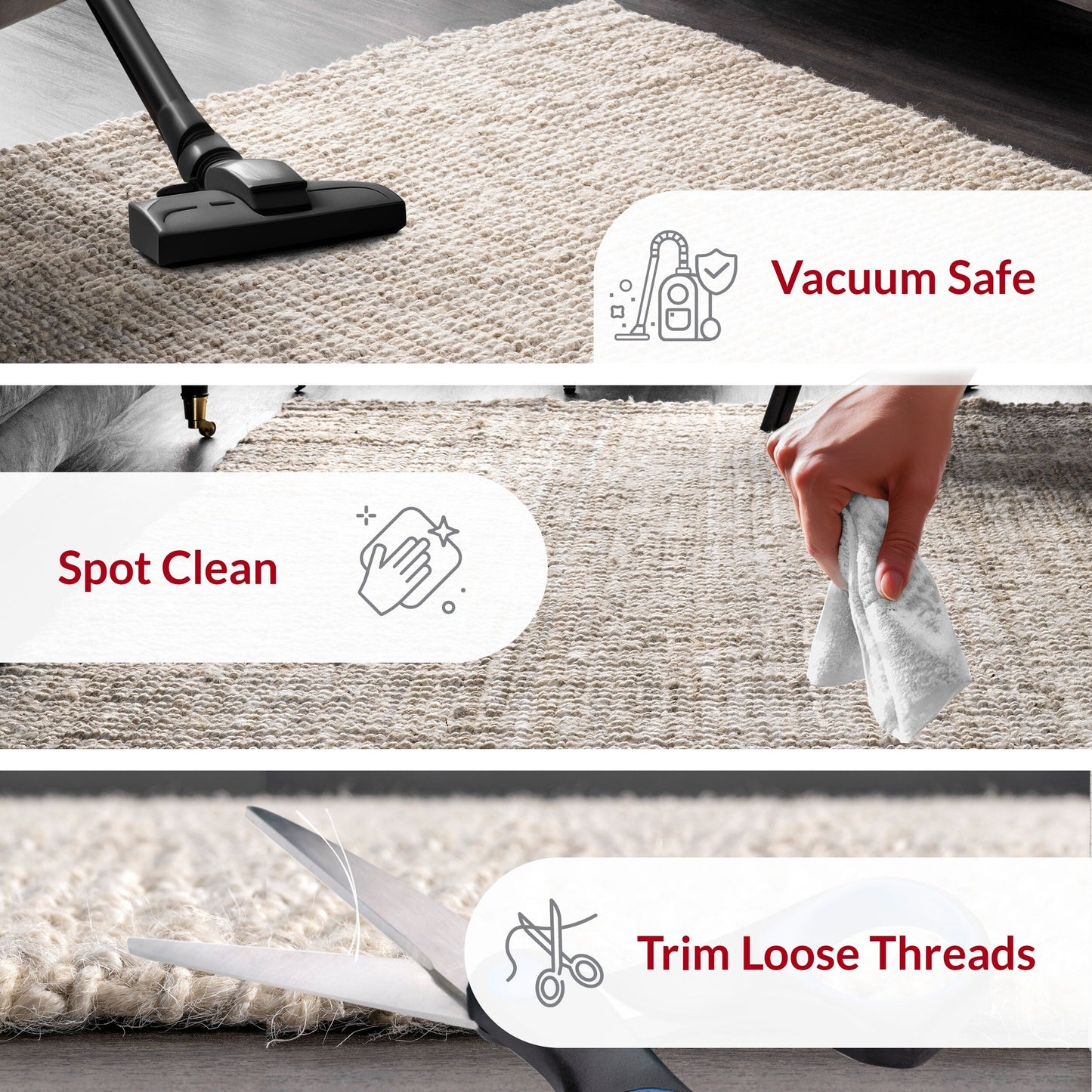 Tapis de ferme en jute massif Nuloom Ashli