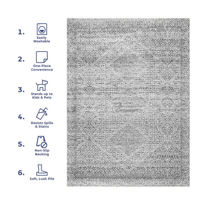 Tapis lavable en machine Nuloom Hart SpinClean Abstract Tribal