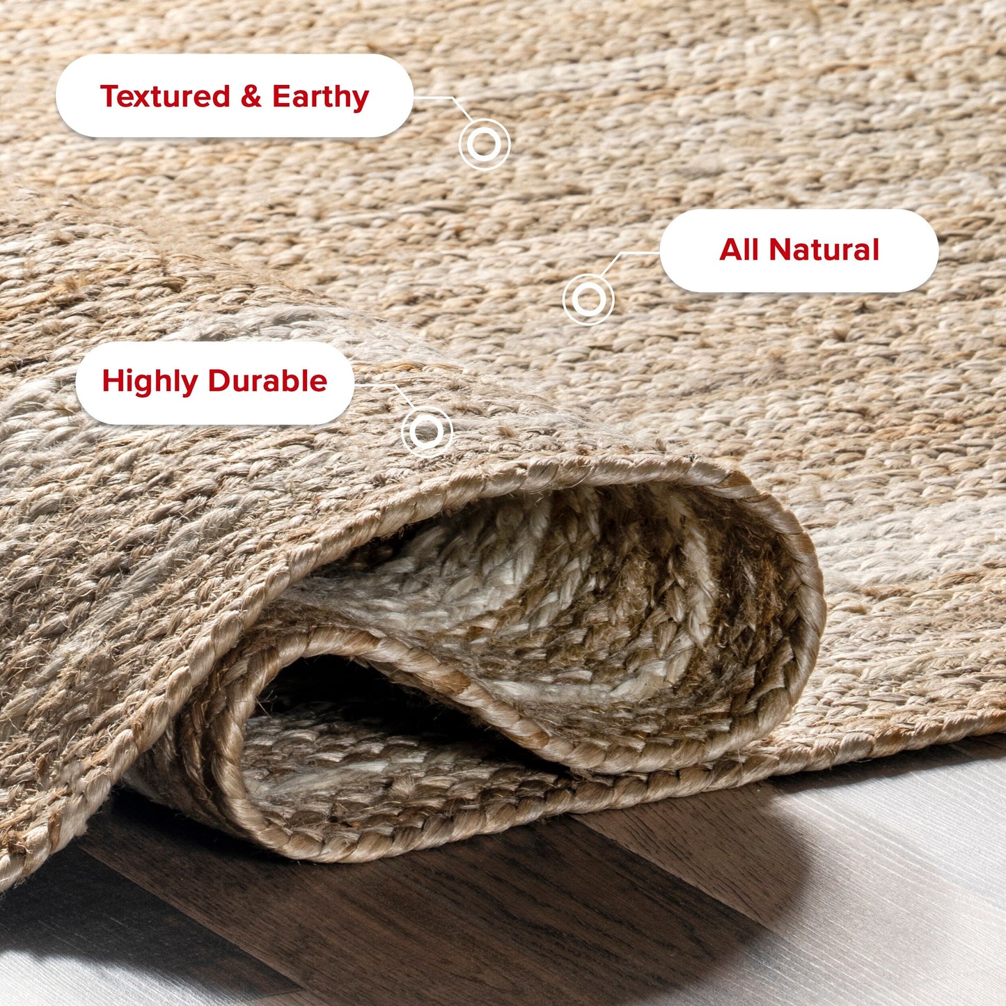 Tapis côtier en jute tressé Nuloom Rikki