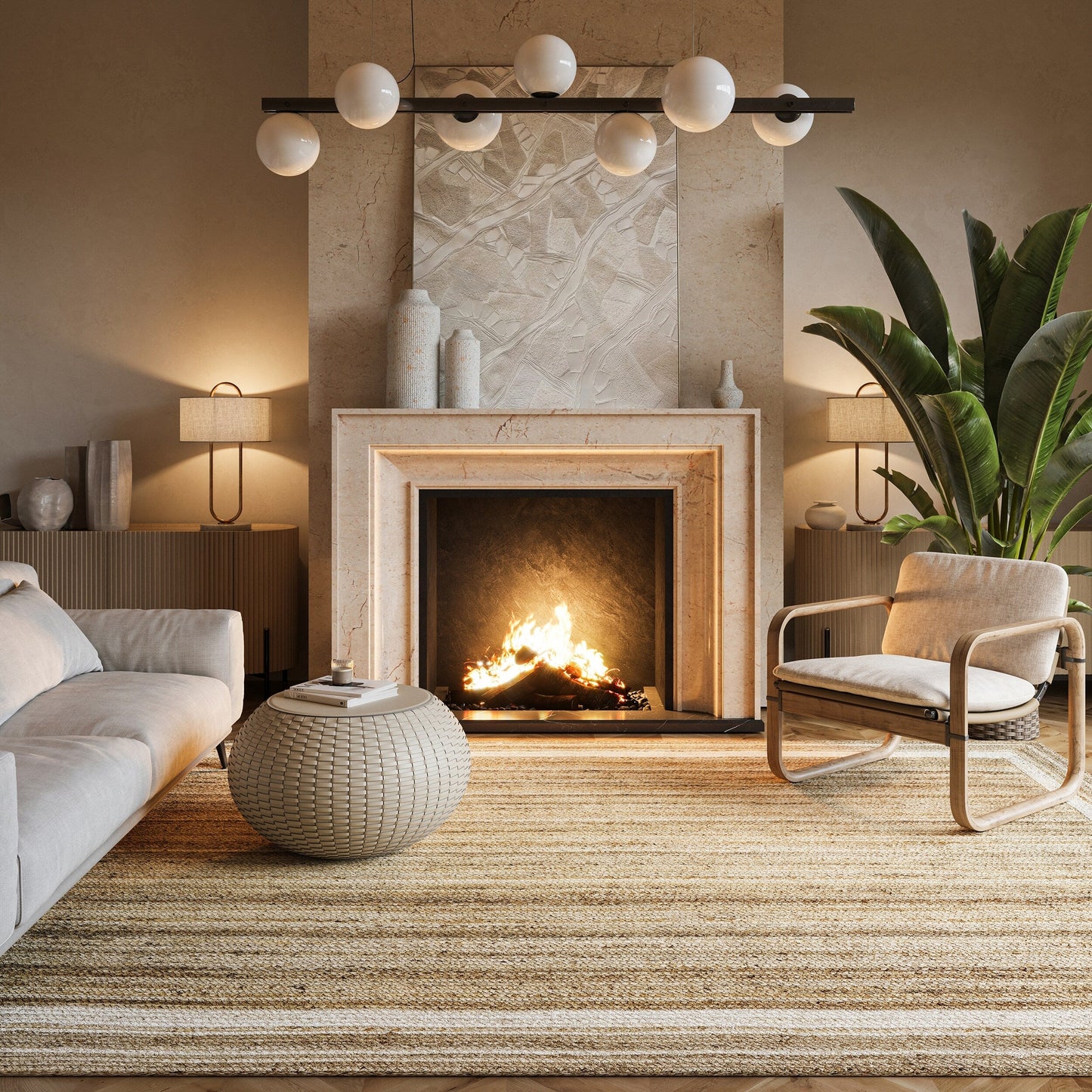 Tapis côtier en jute tressé Nuloom Rikki