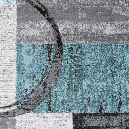 Tapis circulaire abstrait en polypropylène fabriqué à la machine, World Rug Gallery