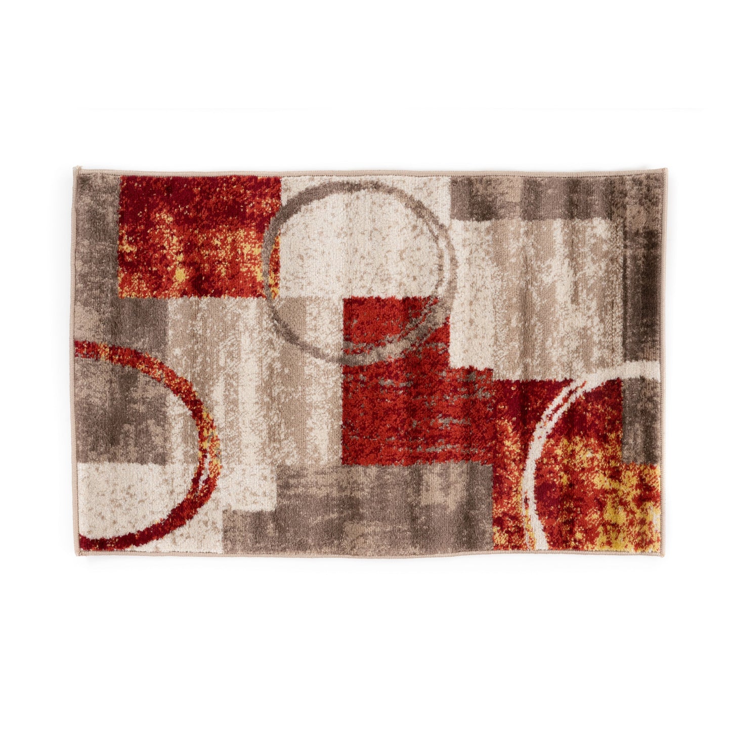 Tapis circulaire abstrait en polypropylène fabriqué à la machine, World Rug Gallery