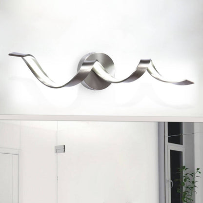 Applique murale à LED pour salle de bain au design moderne en spirale, à intensité variable