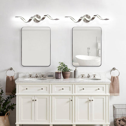 Applique murale à LED pour salle de bain au design moderne en spirale, à intensité variable