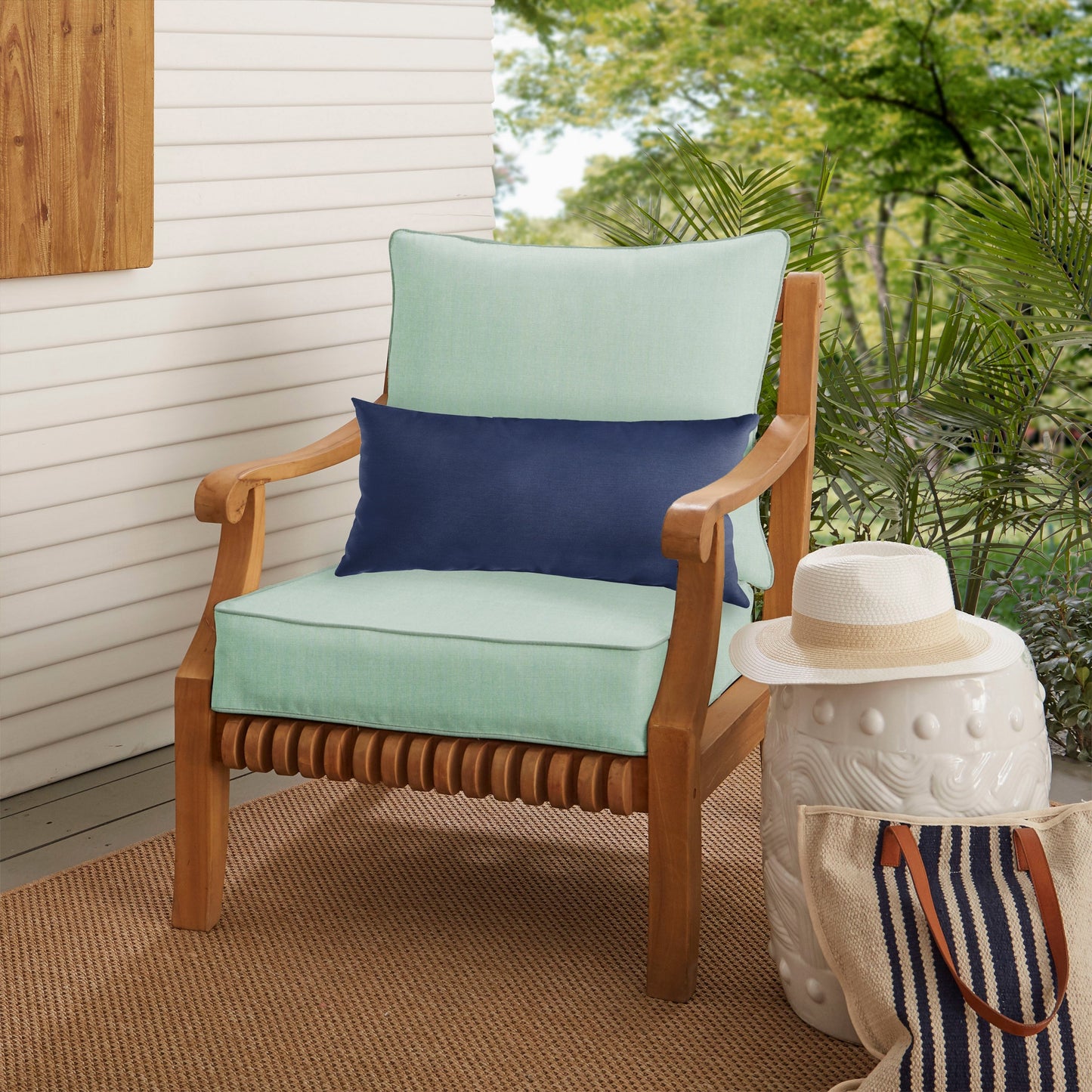 Ensemble coussin et coussin de chaise Oakley Sunbrella Solid pour intérieur/extérieur