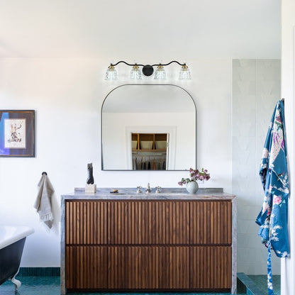 Luminaires de salle de bain modernes Ora à intensité variable, noir et or