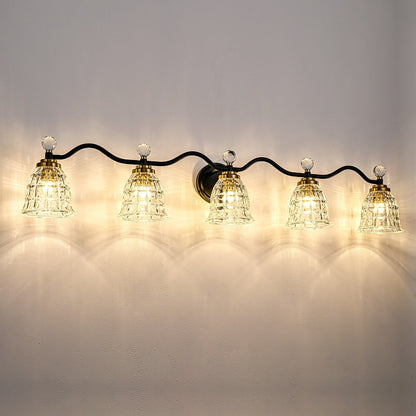 Luminaires de salle de bain modernes Ora à intensité variable, noir et or