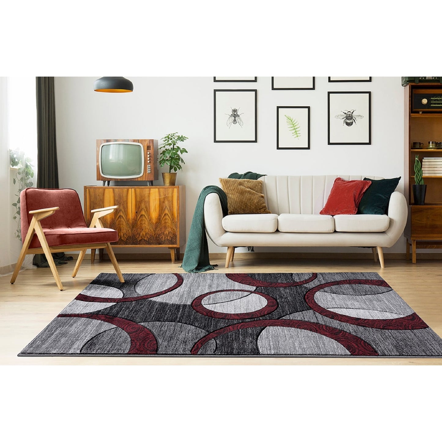 Tapis à motifs géométriques abstraits de la collection Orelsi