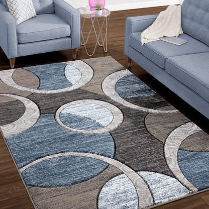 Tapis à motifs géométriques abstraits de la collection Orelsi