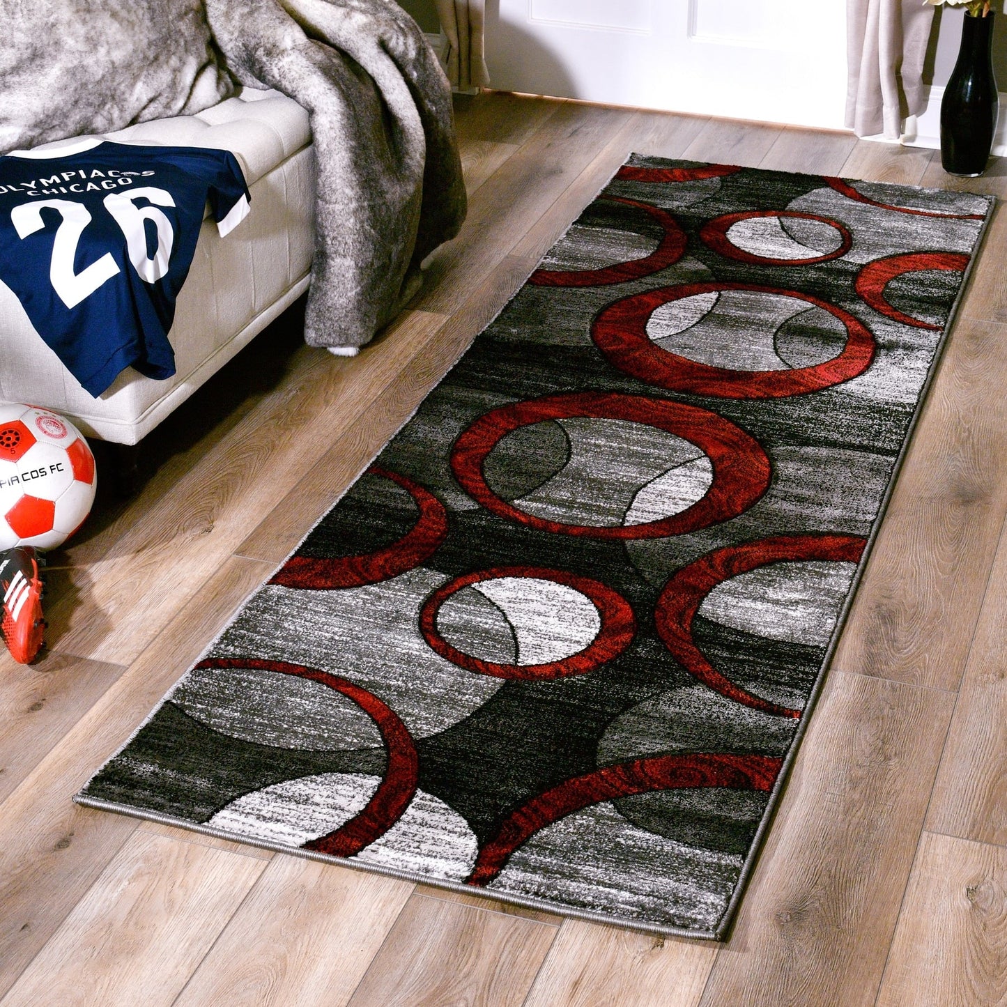 Tapis à motifs géométriques abstraits de la collection Orelsi