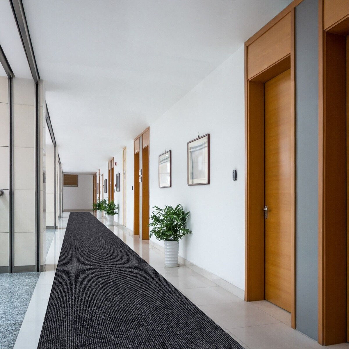 Tapis de couloir sur mesure pour intérieur/extérieur, 91 cm de large x longueur au choix, avec envers antidérapant en PVC