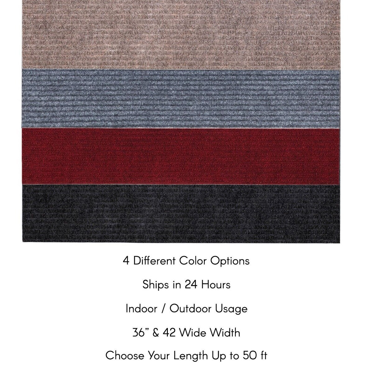 Tapis de couloir sur mesure pour intérieur/extérieur, 91 cm de large x longueur au choix, avec envers antidérapant en PVC