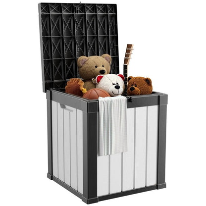 Coffre de rangement extérieur en résine verrouillable pour terrasse