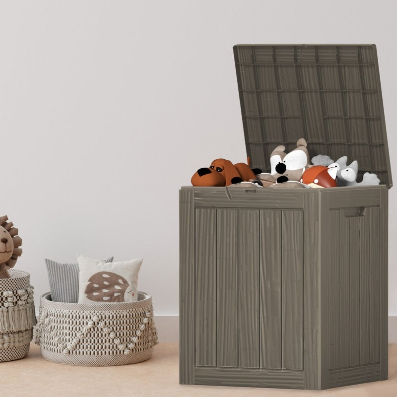Coffre de rangement extérieur en résine verrouillable pour terrasse