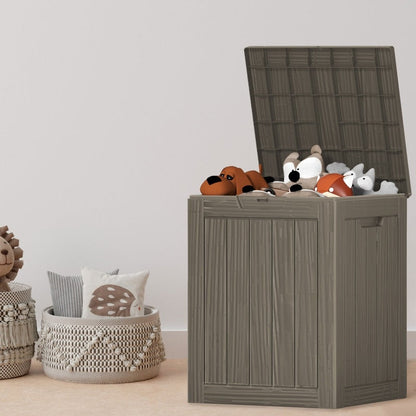 Coffre de rangement extérieur en résine verrouillable pour terrasse
