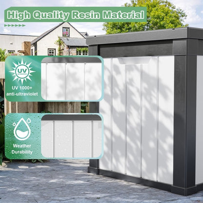 Coffre de rangement extérieur en résine verrouillable pour terrasse