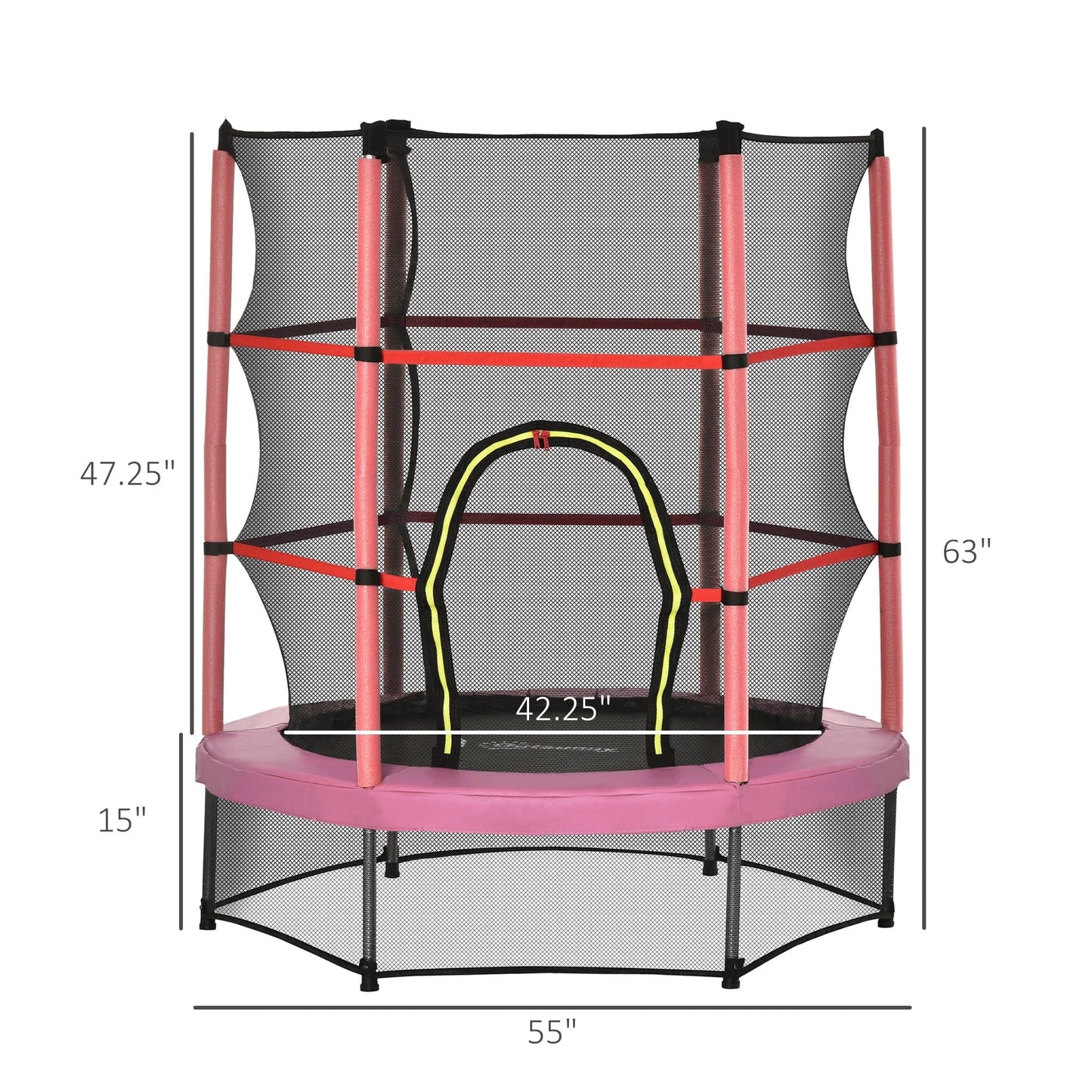 Trampoline Outsunny pour enfants de 1,5 m de diamètre avec filet pour l'intérieur et l'extérieur, de 3 à 6 ans