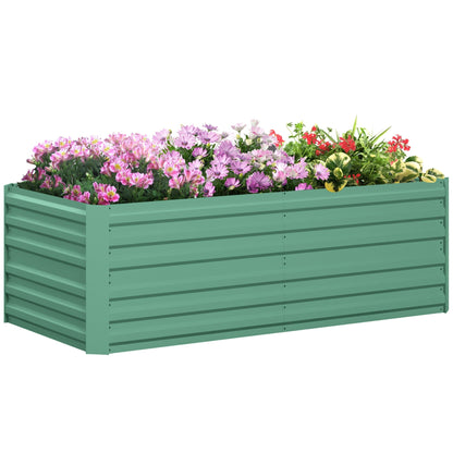 Jardinière surélevée Outsunny, 71 x 36 x 23 cm, jardinières en acier galvanisé pour plantes d'extérieur avec tiges renforcées