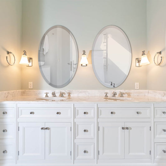 Miroir biseauté ovale sans cadre Wells