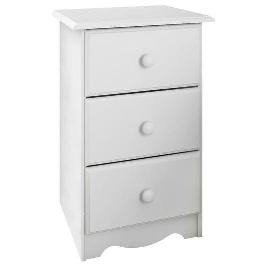 Table de chevet 3 tiroirs 100 % bois massif de Palace Imports avec boutons en métal ou en bois