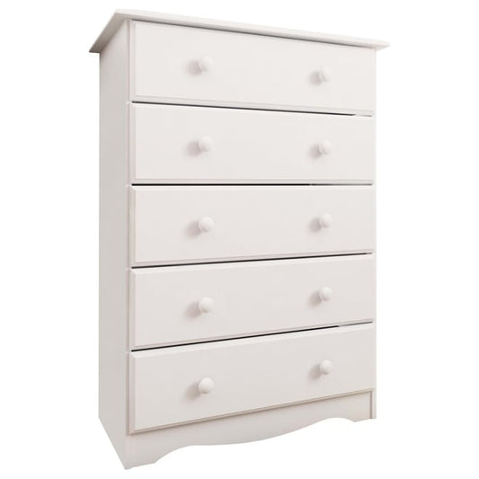 Commode 5 tiroirs 100 % bois massif avec boutons en métal ou en bois de Palace Imports
