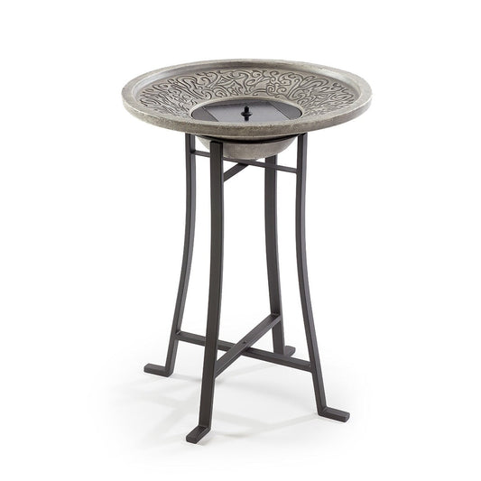 Bain d'oiseaux Perello intelliSOLAR Light Cement avec télécommande - Gris vieilli