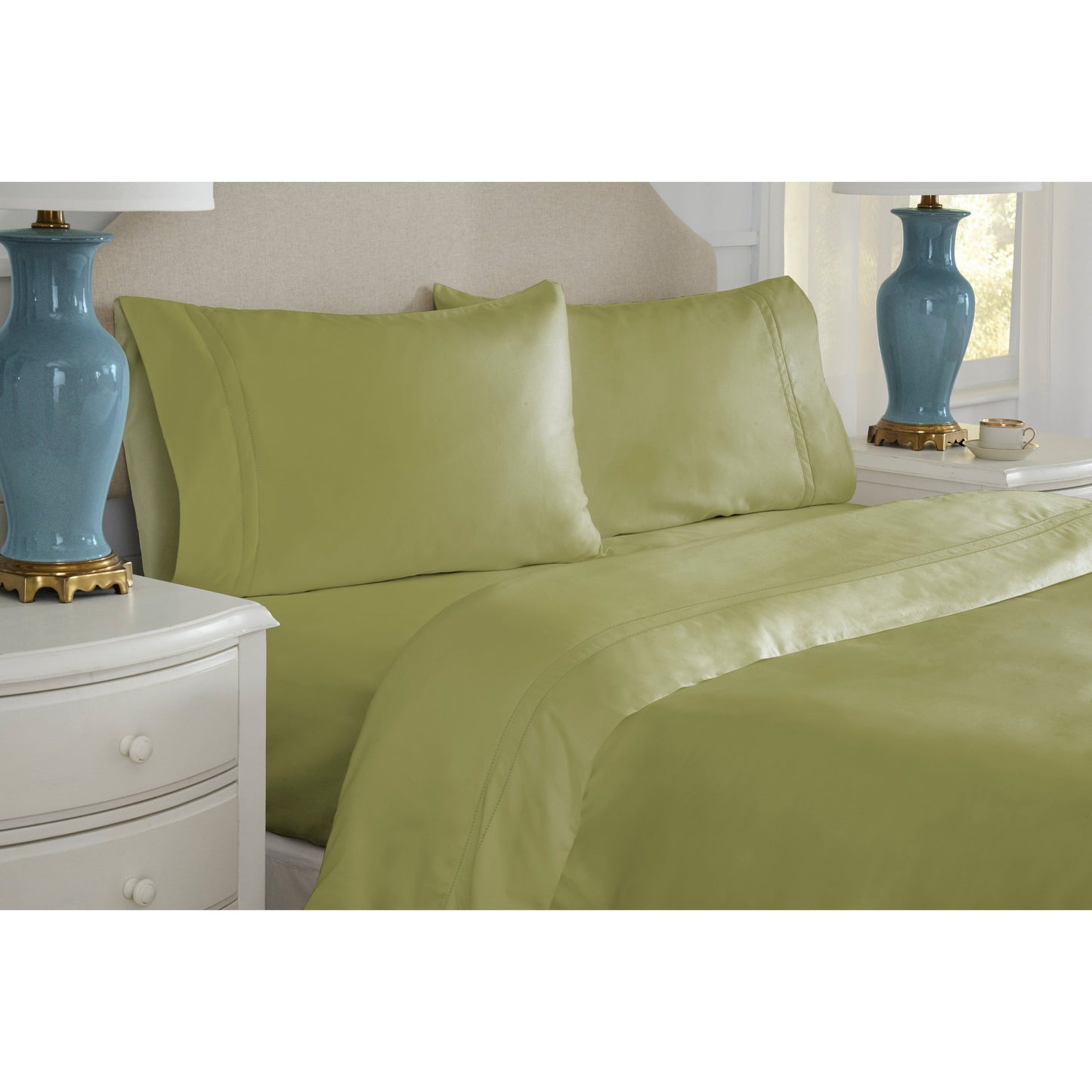 Parure de draps Pointehaven en coton à fibres longues 620 fils au pouce carré avec poche profonde