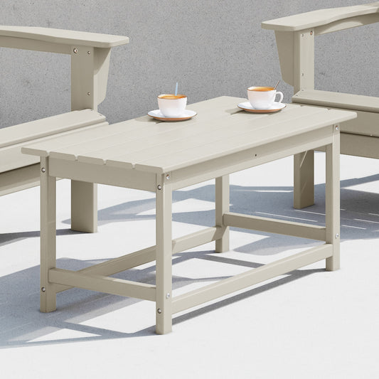 Table basse rectangulaire Polytrends Laguna en PEHD pour terrasse extérieure toutes saisons