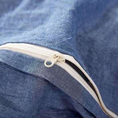 Parure de lit réversible en coton à pompons