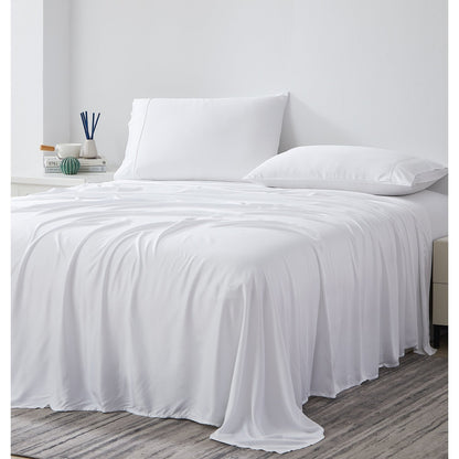 Ensemble de draps de lit 4 pièces de luxe haut de gamme 100 % viscose de bambou, 21 pouces, avec poche extra profonde