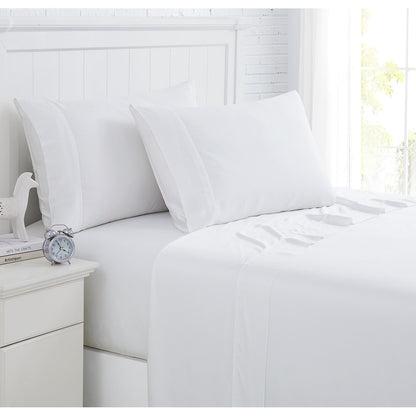 Ensemble de draps de lit 4 pièces de luxe haut de gamme 100 % viscose de bambou, 21 pouces, avec poche extra profonde