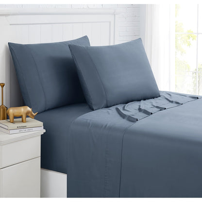 Ensemble de draps de lit 4 pièces de luxe haut de gamme 100 % viscose de bambou, 21 pouces, avec poche extra profonde