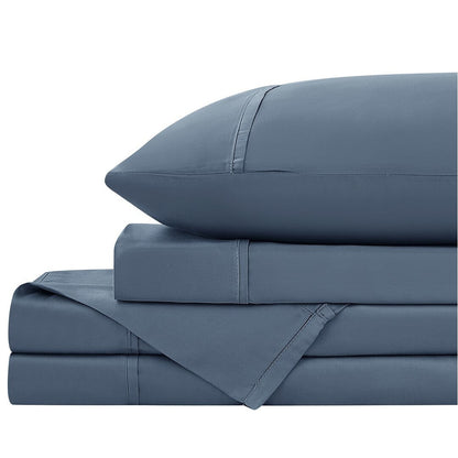 Ensemble de draps de lit 4 pièces de luxe haut de gamme 100 % viscose de bambou, 21 pouces, avec poche extra profonde