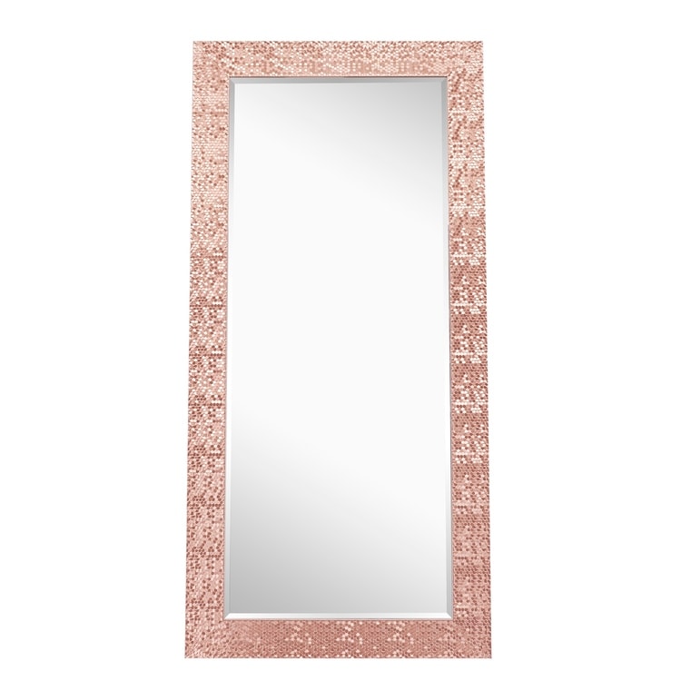 Miroir vertical pleine longueur à motif mosaïque de qualité supérieure - Miroir d'habillage complet sur pied, incliné ou autoportant