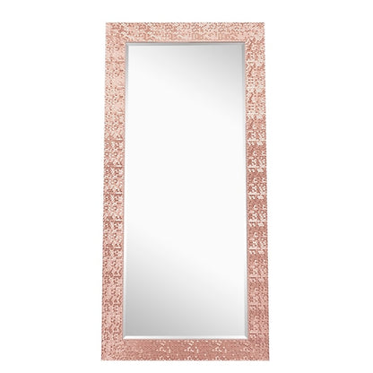 Miroir vertical pleine longueur à motif mosaïque de qualité supérieure - Miroir d'habillage complet sur pied, incliné ou autoportant